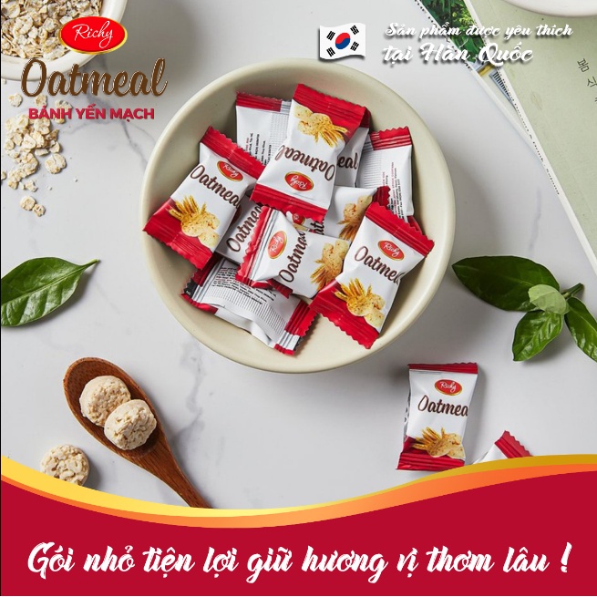 [MUA 3 TẶNG 1 QUAT] Combo 2 Bánh Yến Mạch Richy 220g-250g, 2 vị (Sữa và Phô Mai)