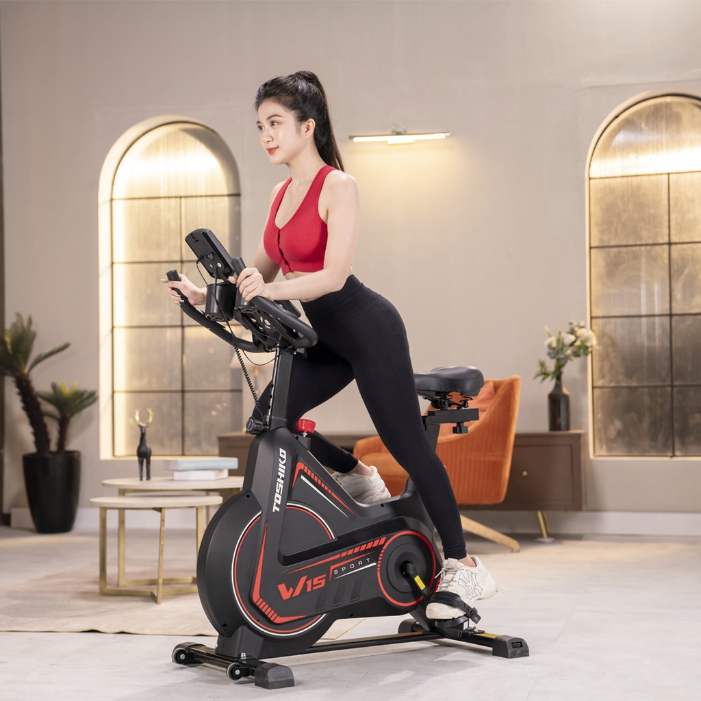 Ảnh Xe đạp tập thể dục tại nhà Toshiko W15, khung xe thép chống rỉ, phanh từ êm ái không gây ồn 2
