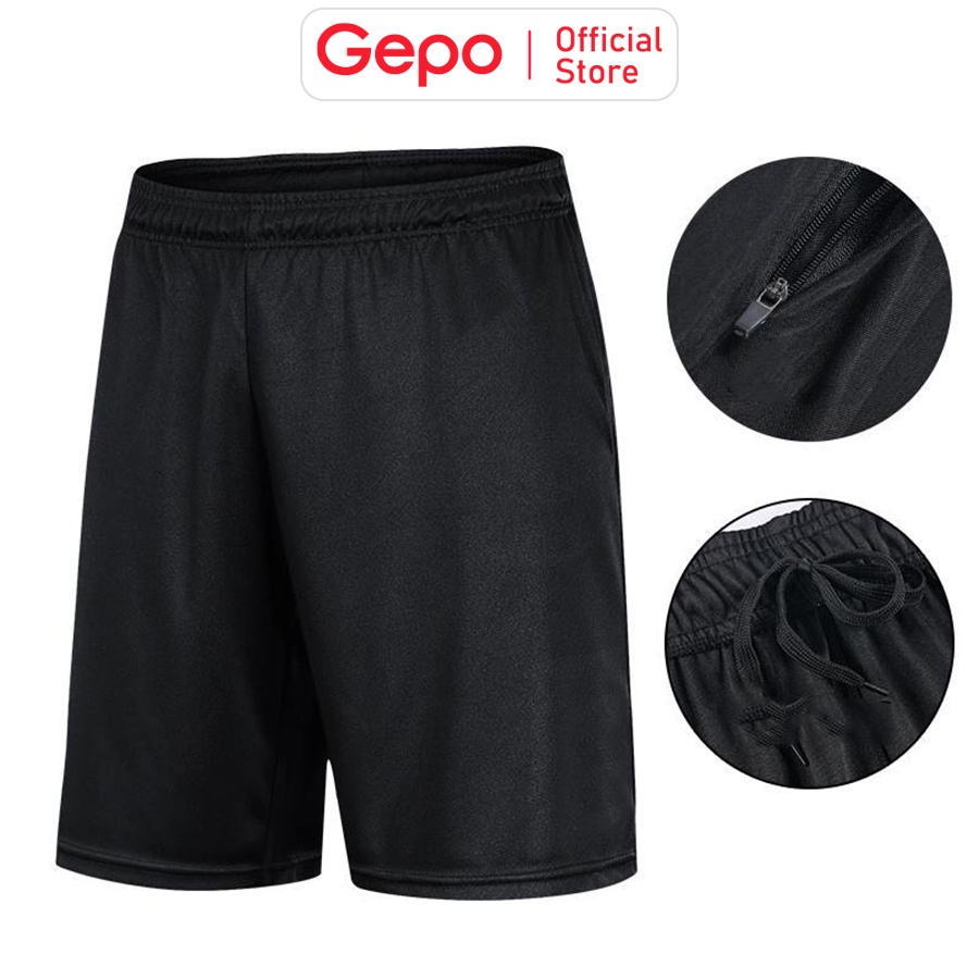 Ảnh Quần Short Thể Thao Nam Màu Đen Chuyên Tập Gym & Chạy Bộ GEPO 3