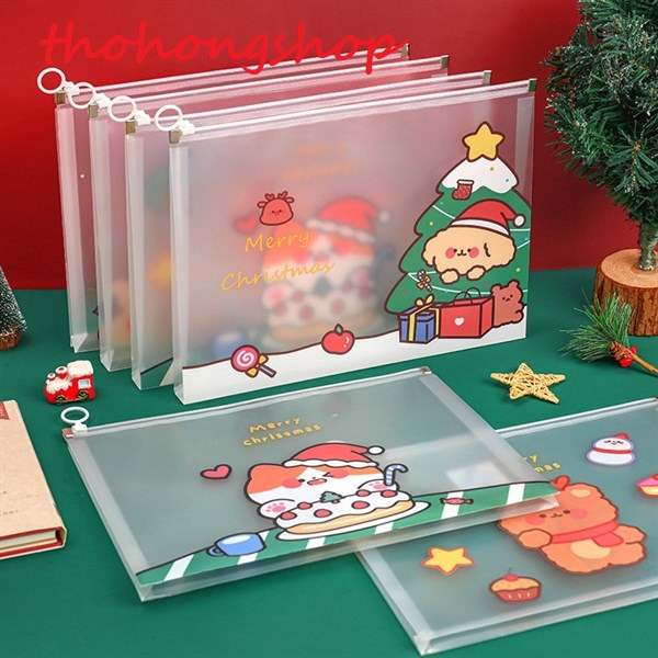 Túi đựng, bìa sơ mi A4 tài liệu noel giáng sinh