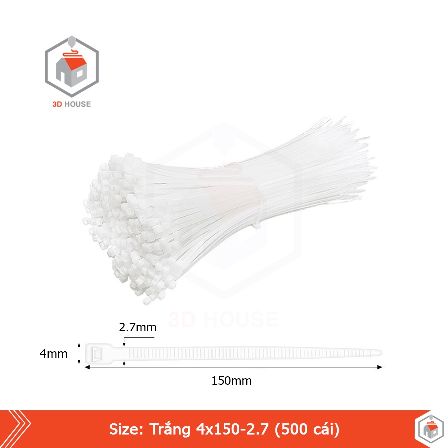 Dây Rút Nhựa Trắng 8cm, 15cm, 20cm, 25cm (Bịch lớn 500-1000 sợi ...