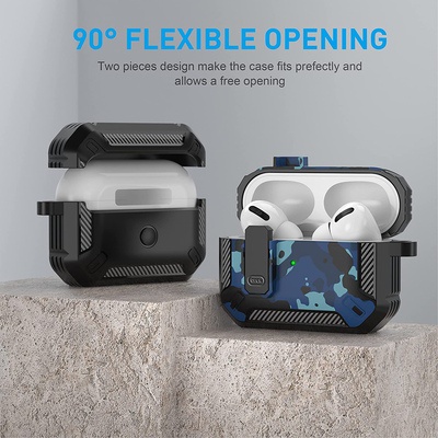 Vỏ bảo vệ Air AirPods Pro2 Vỏ bảo vệ Mecha Buckle Switch Carabiner AirPods1 / 2 / 3 Vỏ tai nghe in hình