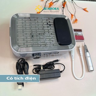 Máy mài móng tay tích điện kèm hút bụi, Máy mài nail 2in1 tích điện 80W 2in1