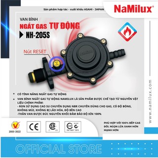 Bộ Van Dây Gas NaMilux NH-205S│Sản Phẩm Gồm Có 1 Van Ngắt Gas Tự Động + 1 Dây Dẫn Gas 1.2m + 2 Cổ Dê│Hàng Chính Hãng