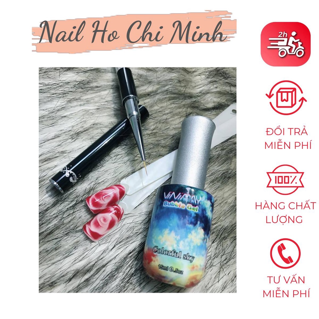 Cọ Nét Cán Đá Cao Cấp 3 Size (5mm; 9mm; 11mm) - Cọ vẽ nail chuyên dụng (có bán từng chiếc)