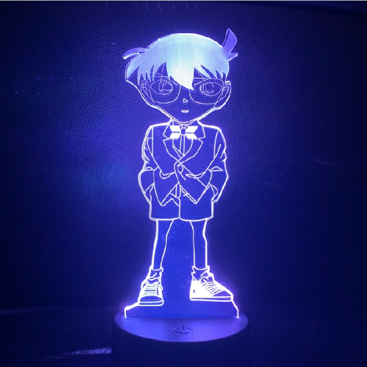 HK1 Thám Tử Lừng Danh Conan Đèn Ngủ Anime 3d Đèn Acrylic Từ Xa LED Sạc USB Hoạt Hình Chiếu Sáng Mouri Ran Trang Trí Nhà Gi