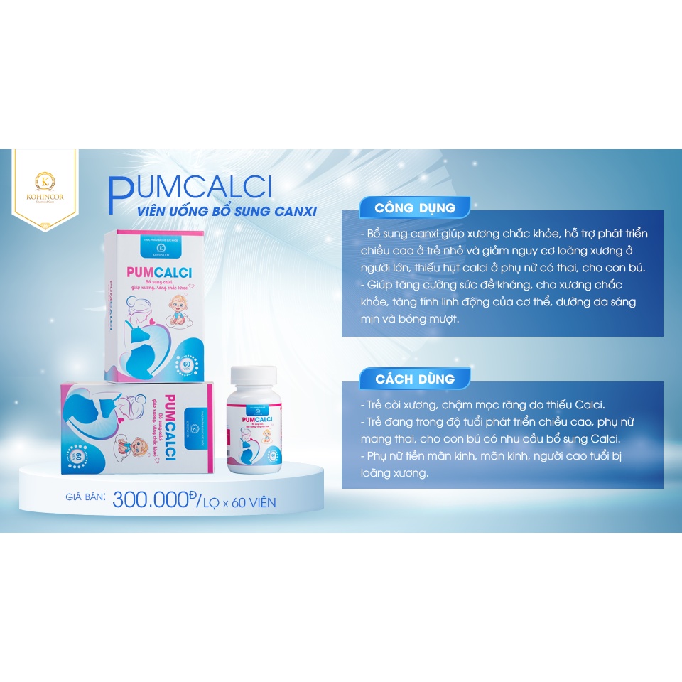 Ảnh Viên uống bổ sung PUMCALCI Kohinoor 60 viên 1