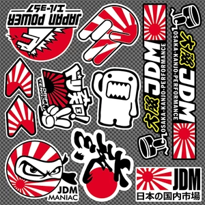 Set 8 - 13 Tem dán xe logo JDM size to siêu nét chính hãng decal không thấm nước công nghệ in MIMAKI