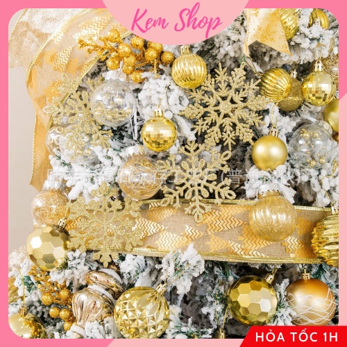 Hoa tuyết, bông tuyết, quả thông trang trí cây thông Noel Giáng sinh Christmas - Kem Shop K223