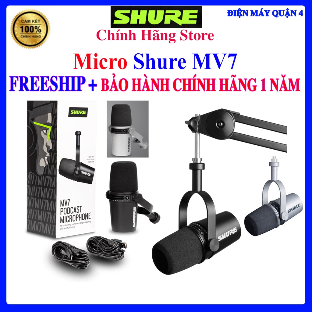 Micro Shure MV7 - Livestream Podcast Mic Thu Âm Studio - Hàng Chính ...