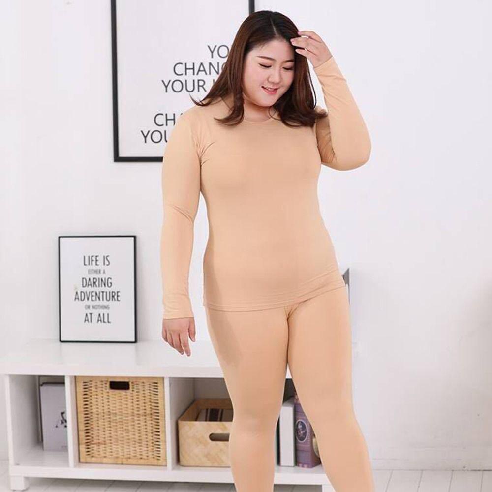 DELMER Quần Lót Giữ Nhiệt Mùa Thu Ấm Áo Cổ Tròn Quần Dài Tay Top Nhiệt Bộ Quần