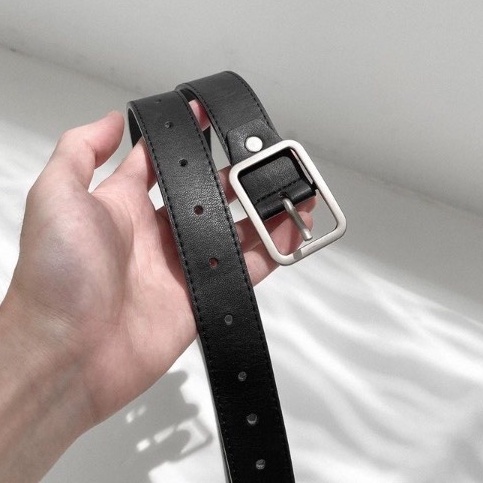 Dây Nịt Lưng Nam Nữ Kiểu Hàn Quốc 2.8cm Chữ Nhật Lỗ - Thắt Lưng Bản Nhỏ Sơn Tùng 2.3cm Đục Lỗ May Viền - Horizon