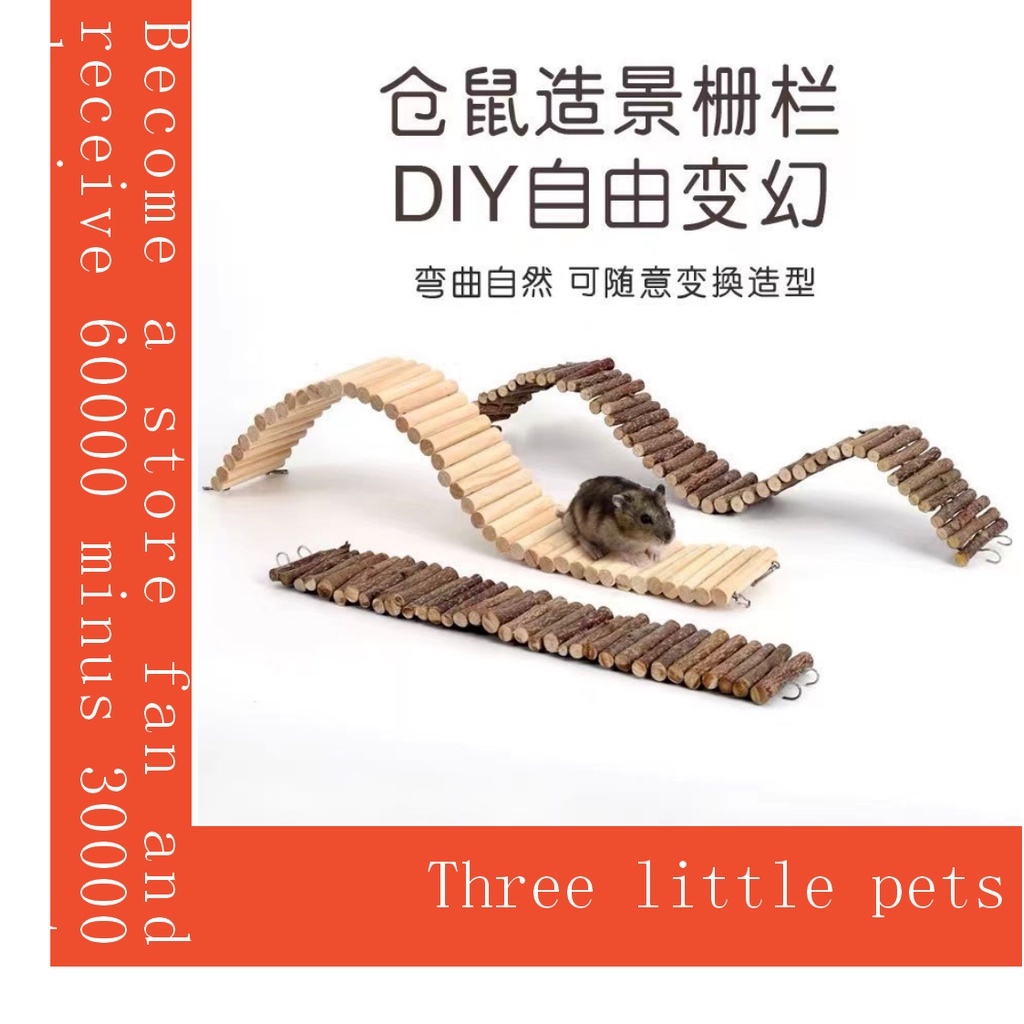 Đồ chơi thú cưng bằng gỗ mềm leo thang hamster đu thể thao hàng rào ...
