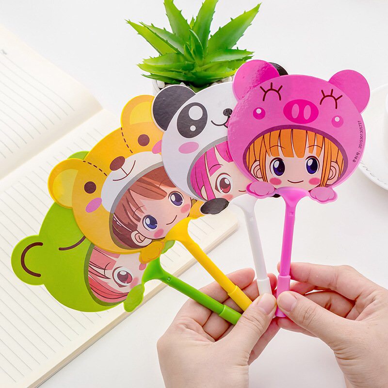 (2 cây) BÚT BI HÌNH QUẠT SIÊU DỄ THƯƠNG - mực XANH (Đồ Dùng Dạy Học Miki)