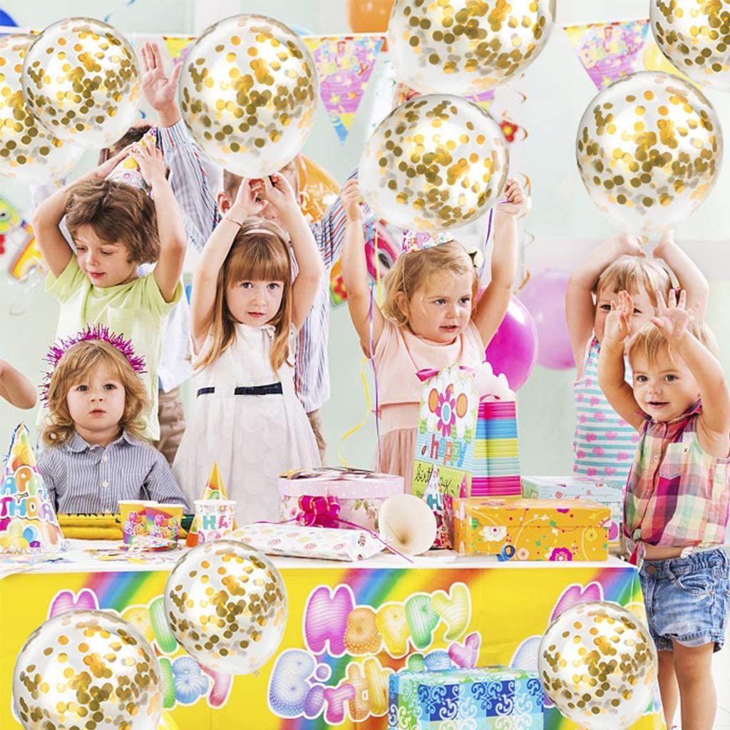 Mới 12 Inch Ngẫu Nhiên Confetti Bóng Cao Su Heli Cho Sinh Nhật Cưới Khiêu Vũ Trang Trí Tiệc Trẻ Em Bé