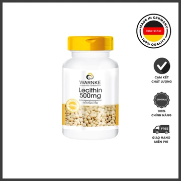 Mầm Đậu Nành Đức Warnke Gesundheit Lecithin 500mg tăng kích thước vòng 1, hỗ trợ làm đẹp da