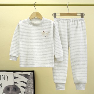 0-18Y Teen Bộ Đồ Ngủ Trẻ Em Hai Mảnh Cotton Nhiều Màu Sọc Giữ Ấm Đồ Ngủ Mùa Thu