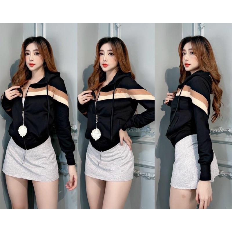 Áo khoác nữ cotton phối màu xinh chống nắng 40-70kg