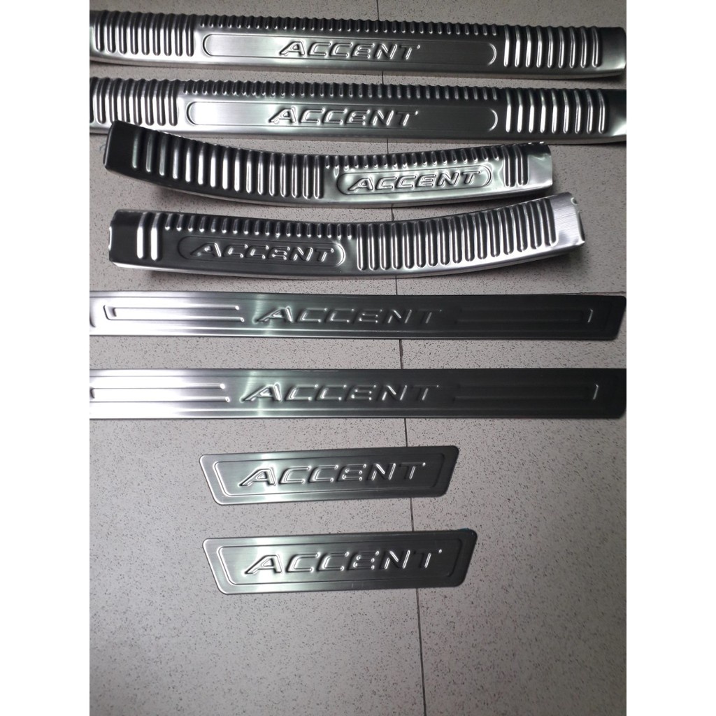 Ốp bậc cửa inox xe Hyundai Accent 2018-2022, nẹp bước chân Accen loại inox cao cấp