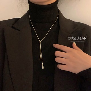 DREJEW Vòng cổ kiểu dây xích mỏng mặt tam giác đơn giản thời trang cao cấp dễ phối đồ dành cho nữ