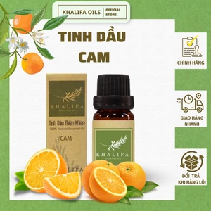 Tinh Dầu Cam Nguyên Chất Khalifa 50ml Tốt Cho Da Giảm Stress Khử Mùi Chống Say Xe Hàng Chính Hãng