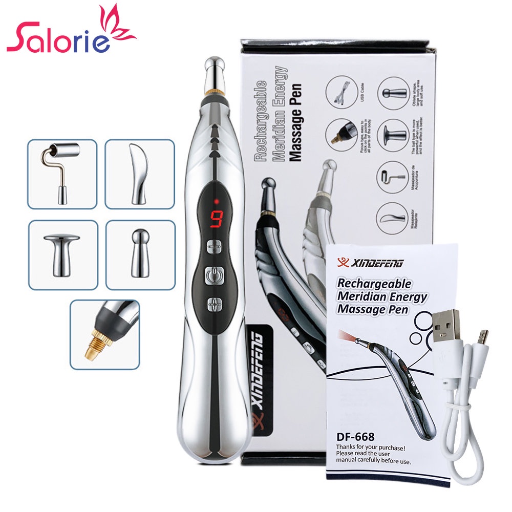Salorie Điện Tử Châm Cứu Điểm Massage Bút Trị Liệu Kinh Tuyến Bút Năng Sạc USB