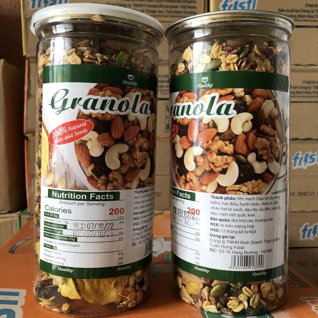 [HỘP 500G] Granola siêu hạt ngũ cốc ăn kiêng, ngũ cốc giảm cân dinh dưỡng, mix 8 loại hạt cực ngon