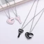 Bộ 2 vòng cổ tình bạn mặt ghép hình trái tim / cầu vồng