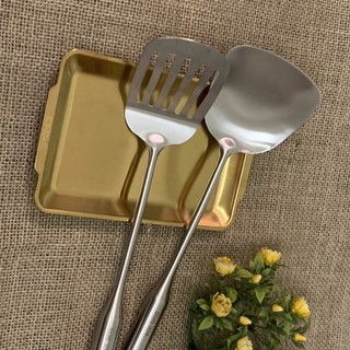 Sạn Xẻng Chiên Xào Inox 304 - Tay Cầm Dài 37cm, Độ Bền Vượt Trội