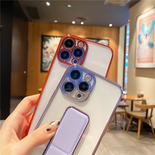 Ốp Mềm Từ Tính Trong Suốt Sang Trọng Cho iPhone 15 ProMax 14 13 12 11 Pro Max 13 Pro 14 15 Plus Vỏ Chống Sốc Có Chân Đế T08