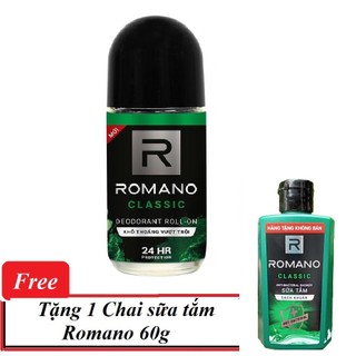 Mua 1 tặng 1 - Lăn khử mùi Romano Classic 50ml + Sữa tắm sạch khuẩn 60g