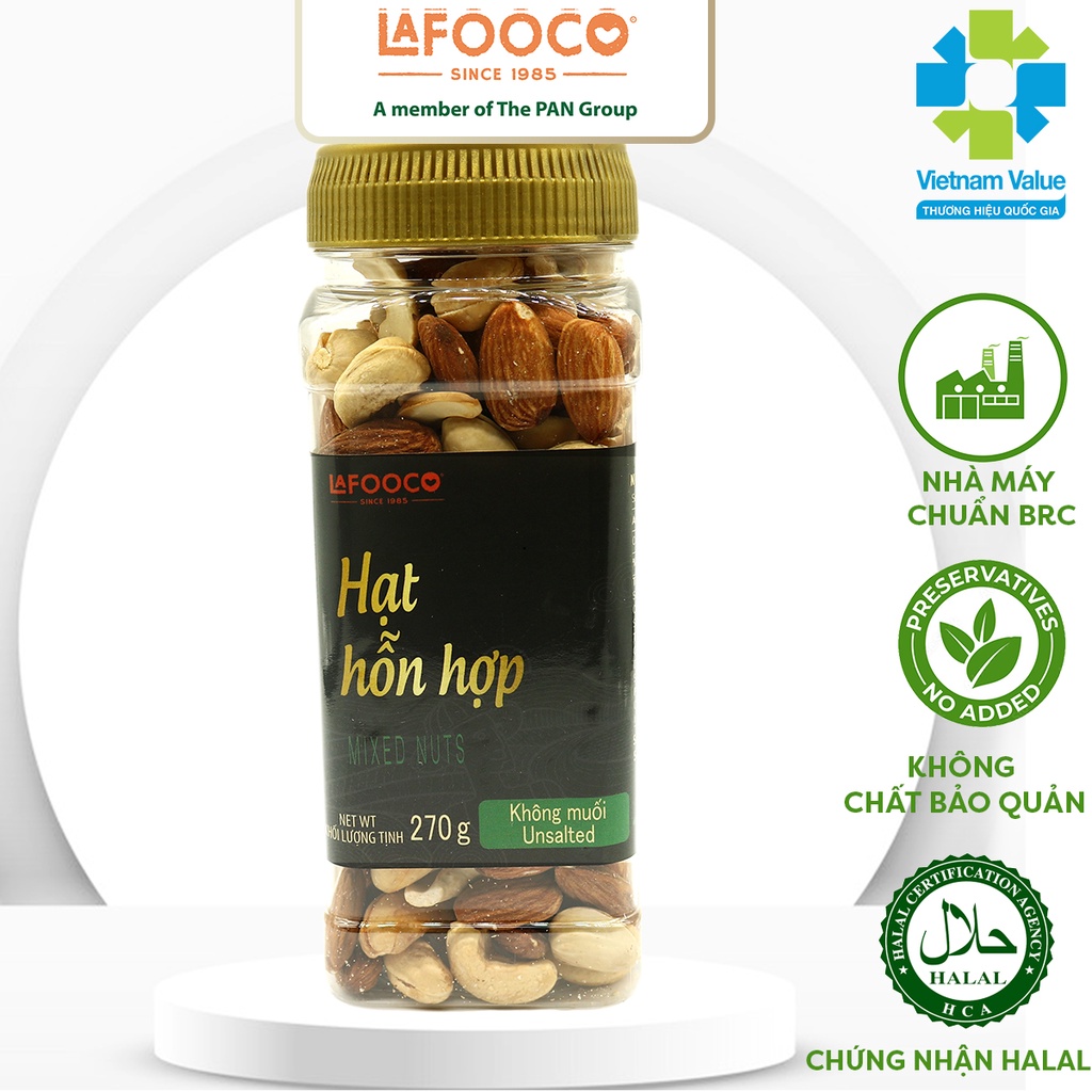 [Mã BMLTB35 giảm đến 35K đơn 99K] Hạt hỗn hợp không muối LAFOOCO 270g Unsalted mixed nuts