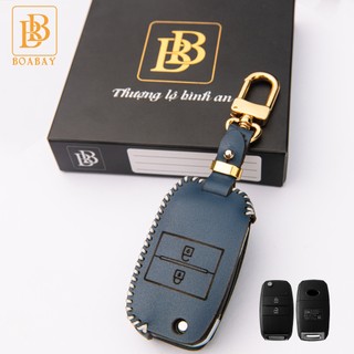 Bao Da Chìa Khóa ô tô KIA Morning, Soluto ( điện gập 2 nút) Da Thật, Giá tận Xưởng, Bảo hành 2 năm, màu thật như ảnh.