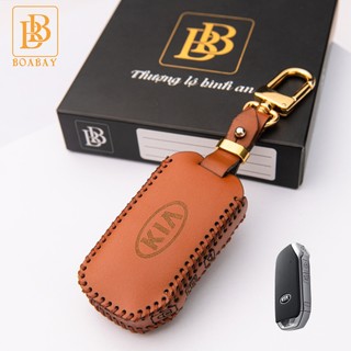 Bao Da Chìa Khóa Ô Tô KIA Cerato 2019 - 2021 (Chìa cạnh 3 nút) Da Bò thật hàng cao cấp bảo hành 2 năm về da