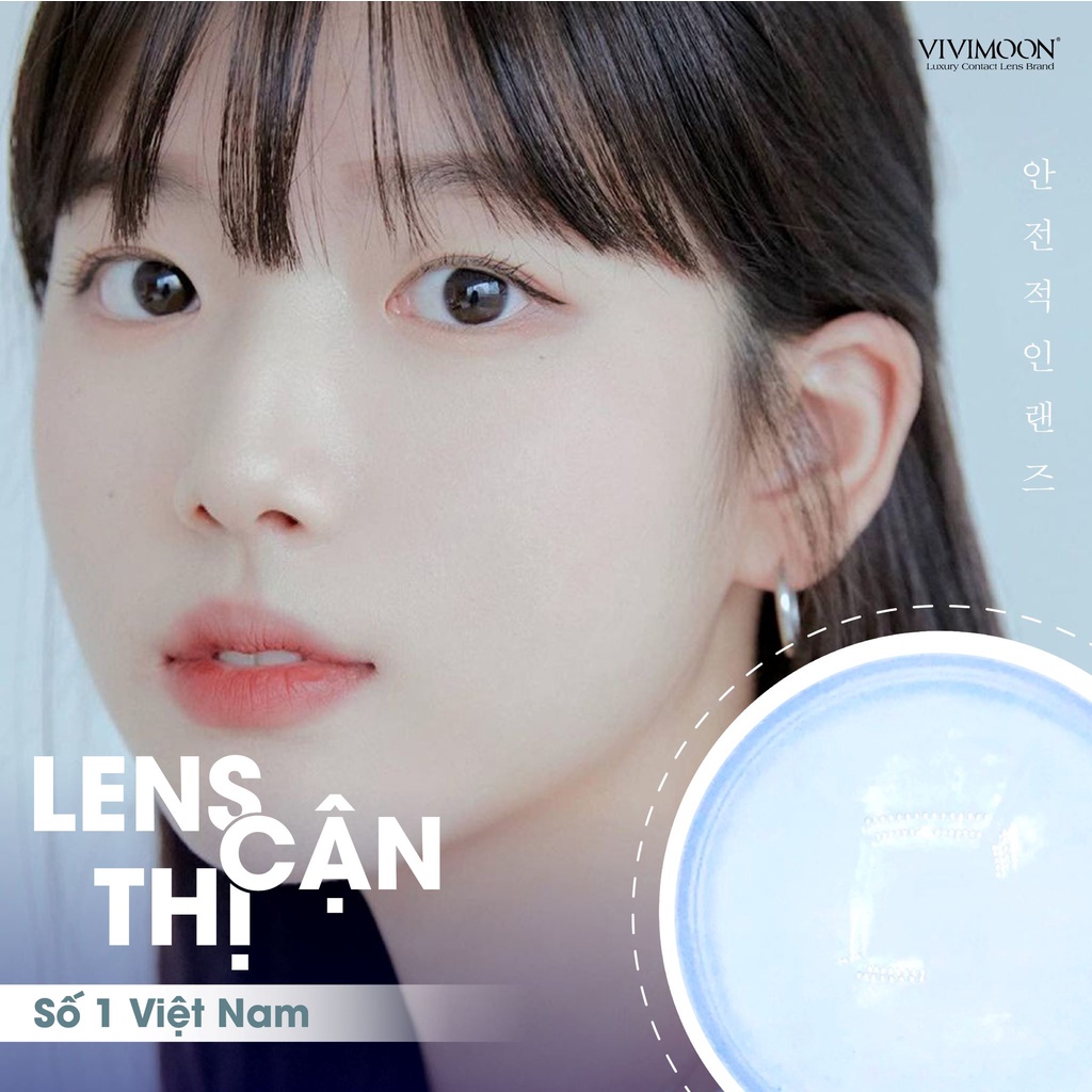 Ảnh Kính áp tròng cận trong suốt 3 tháng không giãn chống ánh sáng xanh chất liệu cao cấp Vivimoon (Giá 01 chiếc) 1
