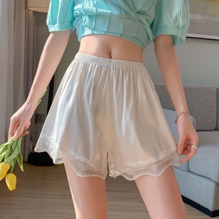 Quần mặc trong váy bảo hộ chống lộ, quần ngủ nữ băng lụa mềm mịn kết hợp viền viền ren DAVERI V550