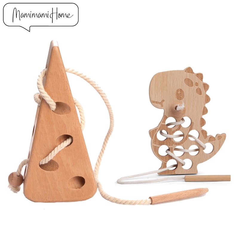Bộ đồ chơi MAMIMAMIHOME hình phô mai khủng long bằng gỗ cho bé