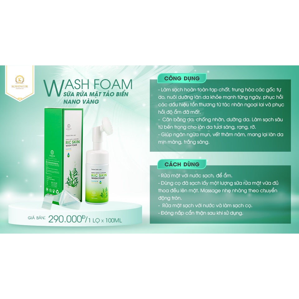 Ảnh Sữa rửa mặt trắng da Ric Skin Kohinoor 100ml 4