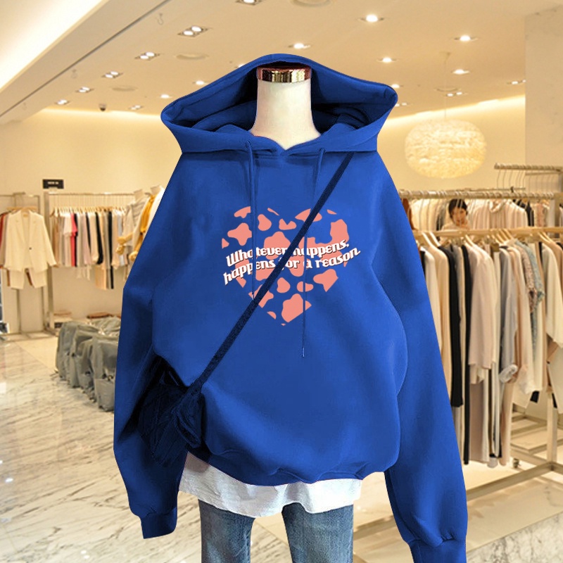 Áo Hoodie Nữ HappyFamily Màu Xanh Rêu Hot Trend In Hình Trái Tim Ấm Áp Xinh Xắn Chất Nỉ Da Cá 100 Cao Cấp