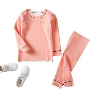 Bộ Đồ Ngủ Mùa Thu Trẻ Em Đồ Ngủ Cotton Phù Hợp Với Màu Sắc Nguyên Chất Traceless Ấm Bộ Đồ Ngủ Cho 2-16Y Trẻ Em Bé Trai Bé Gái