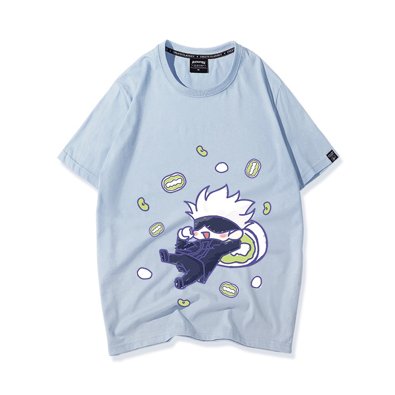 Áo Thun Nữ Tay Lỡ HappyFamily  Form Rộng In Hình Gojo Satoru Đáng Yêu Cotton 100 Cao Cấp