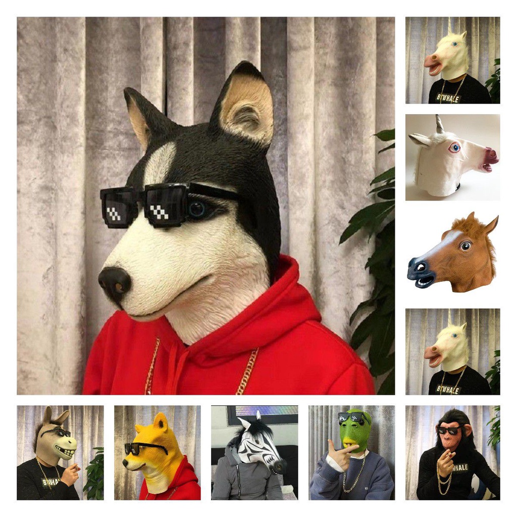 Mặt nạ đầu ngựa vui nhộn và hài hước cho Halloween là cuộc sống của bữa tiệc