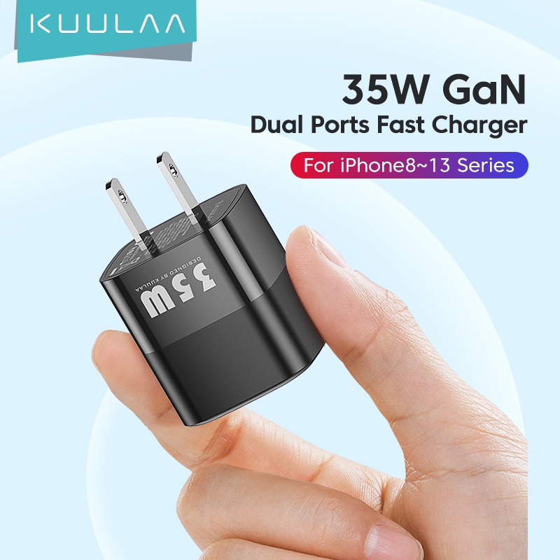 Củ sạc nhanh KUULAA QC PD 4.0 3.0 cổng USB-A Type-c thích hợp cho Iphone Xiaomi Huawei