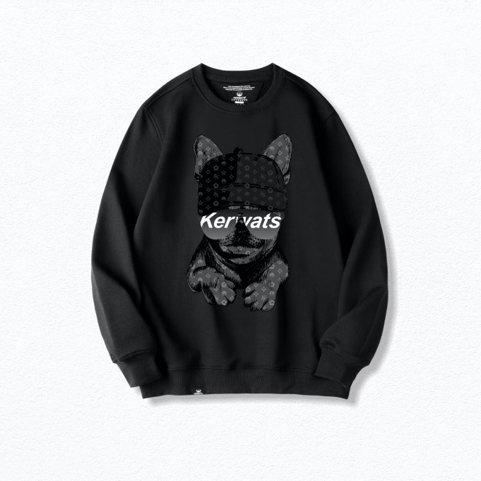Áo Sweater Nam HappyFamily In Hình Chú Chó Pug Kervats Chất Cotton 100 Cao Cấp