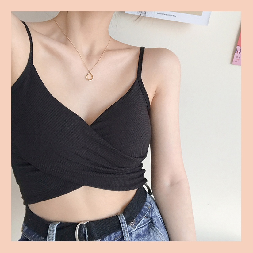 Áo Bra UNDERCOOL Cotton Thoáng Mát May Chéo Có Đệm Ngực AB03