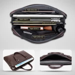 Cặp Văn Phòng - Cặp Da Công Sở Cao Cấp J.M.D ,Chất liệu Da Bò Thật ,Đựng Laptop 14inh,Chống nước,Vệ sinh dễ dàng- 𝑰𝑩𝑨𝑮 — ảnh 5