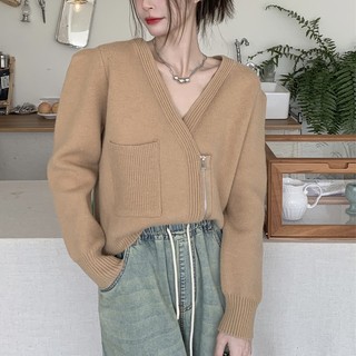 Áo Khoác Len Cardigan Tay Dài Dáng Ngắn Phong Cách Nhật Bản Độc Đáo Thời Trang Xuân Thu Cho Nữ