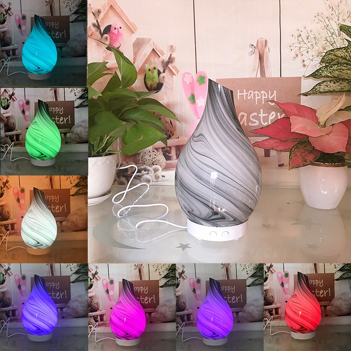 Máy Khuếch Tán Tinh Dầu Thủy Tinh Vân Đá Khalifa Dung Tích 100ml Tạo Hơi Sương Tăng Độ Ẩm Tặng Kèm Tinh Dầu