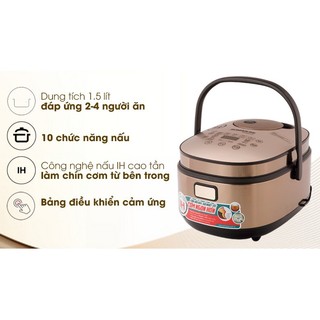 Nồi cơm điện cao tần Sunhouse Mama 1.5 lít SHD8955-Trưng bày Lòng nồi chống dính 2 lớp dày 2.8 mm