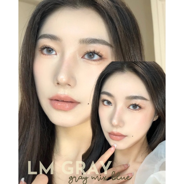 Kính áp tròng xám xanh LM GRAY (Lightly Modern) tây nhẹ có giãn 1 tháng | Spring Lens